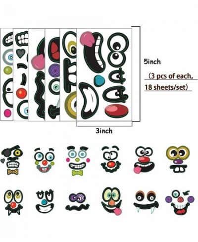 18 Sheets Halloween Pumpkin Decorating Stickers 36 Pack Pumpkin Face Stickers with 12 Facial Expression Designs for Halloween...