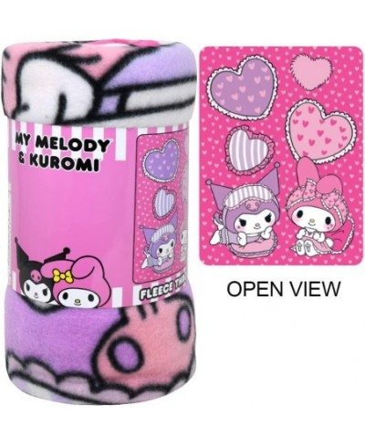 Sanrio Hello Kitty Fleece Blanket Set - My Melody and Kuromi Blanket Bundle with Hello Kitty Stickers and More for Kids Full ...