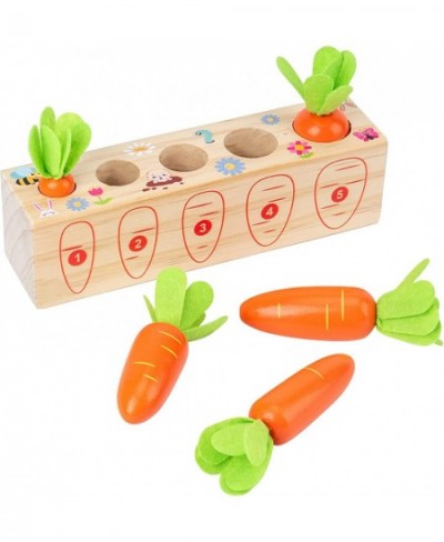 Montessori Toys for Toddlers 1-3 Carrots Shapes Sorting and Matching Game Wooden Toys Fine Motor Skill Early Learning Prescho...