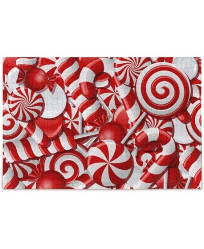 Christmas Candy Canes Jigsaw Puzzle 500 Pieces Gift Difficult Puzzle DIY Wall Art Intellectual Decompressing Fun Game for Adu...