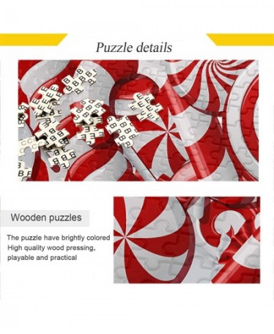 Christmas Candy Canes Jigsaw Puzzle 500 Pieces Gift Difficult Puzzle DIY Wall Art Intellectual Decompressing Fun Game for Adu...