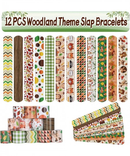 Woodland Party Favors 84 PCS Forest Animals Theme Masks Sticker Keychains Straws Slap Bracelets Bubble Sticks Gift Bags for K...