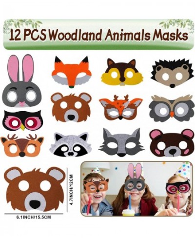 Woodland Party Favors 84 PCS Forest Animals Theme Masks Sticker Keychains Straws Slap Bracelets Bubble Sticks Gift Bags for K...