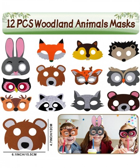 Woodland Party Favors 84 PCS Forest Animals Theme Masks Sticker Keychains Straws Slap Bracelets Bubble Sticks Gift Bags for K...