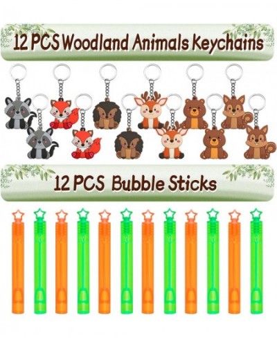 Woodland Party Favors 84 PCS Forest Animals Theme Masks Sticker Keychains Straws Slap Bracelets Bubble Sticks Gift Bags for K...