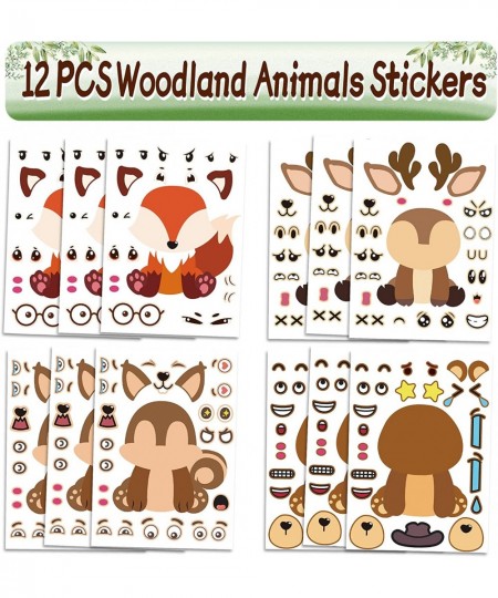 Woodland Party Favors 84 PCS Forest Animals Theme Masks Sticker Keychains Straws Slap Bracelets Bubble Sticks Gift Bags for K...