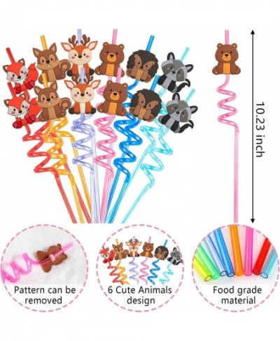 Woodland Party Favors 84 PCS Forest Animals Theme Masks Sticker Keychains Straws Slap Bracelets Bubble Sticks Gift Bags for K...