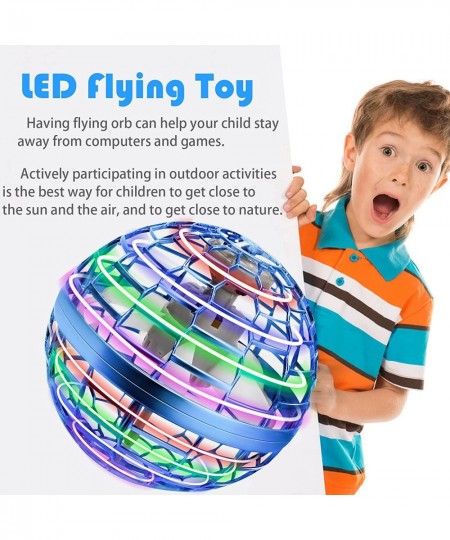 Flying Orb Ball Flying Ball Toys Hover Balls 【2022 New Upgraded】 Rechargeable Boomerang Drone RGB Lights Spinner 360°Rotating...