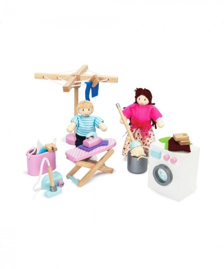 Wooden Daisylane Doll House Laundry Room Accessories Play Set for Dolls Houses | Girls or Boys Dolls House Furniture Sets - S...