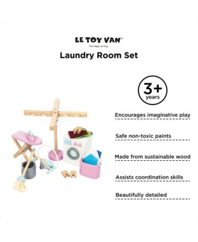 Wooden Daisylane Doll House Laundry Room Accessories Play Set for Dolls Houses | Girls or Boys Dolls House Furniture Sets - S...