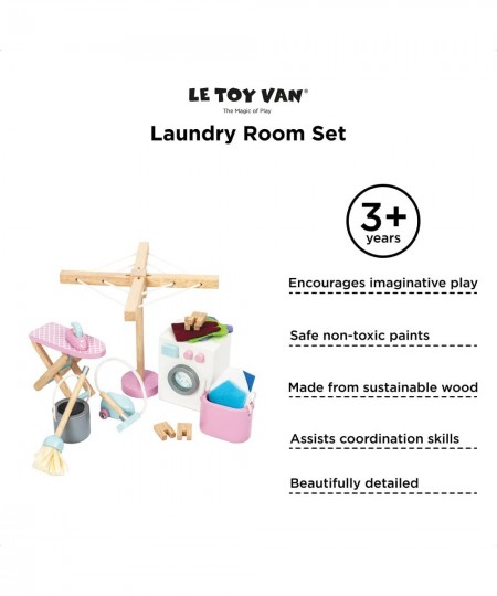 Wooden Daisylane Doll House Laundry Room Accessories Play Set for Dolls Houses | Girls or Boys Dolls House Furniture Sets - S...