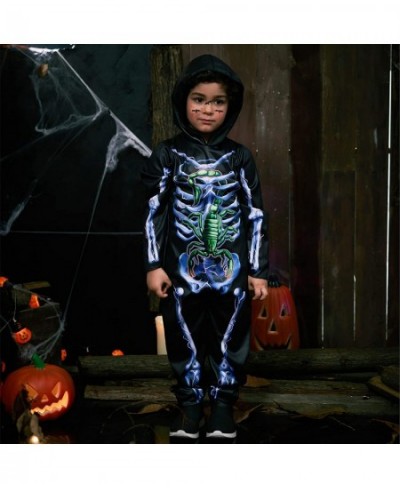 Skeleton Costume Bones Jumpsuit Bodysuit Set $30.39 - Kids' Costumes