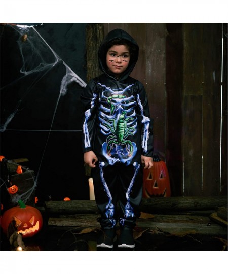 Skeleton Costume Bones Jumpsuit Bodysuit Set $30.39 - Kids' Costumes