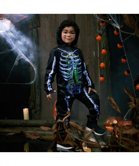 Skeleton Costume Bones Jumpsuit Bodysuit Set $30.39 - Kids' Costumes