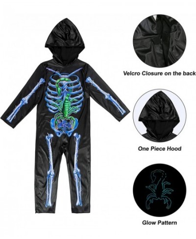 Skeleton Costume Bones Jumpsuit Bodysuit Set $30.39 - Kids' Costumes