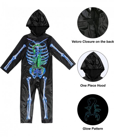 Skeleton Costume Bones Jumpsuit Bodysuit Set $30.39 - Kids' Costumes