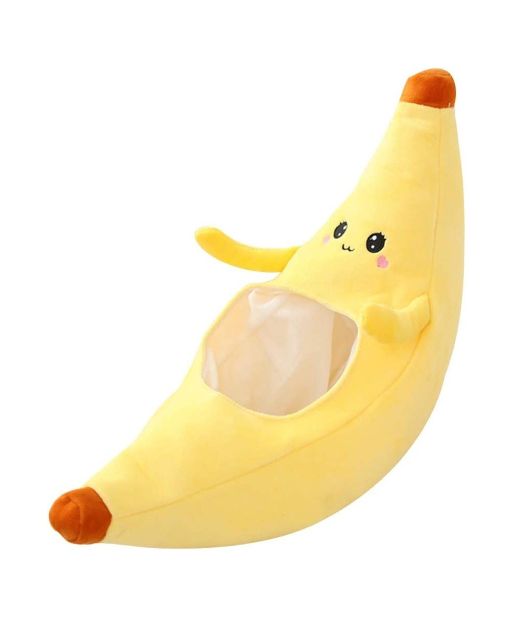 Plush Banana Hat Costume Banana Hat Funny Head Cover Cosplay Dress Up Banana Cap Cartoon Fruit Hat for Holiday Party Carnival...