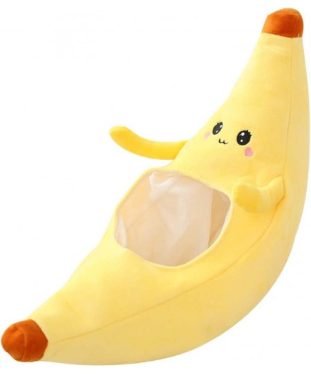 Plush Banana Hat Costume Banana Hat Funny Head Cover Cosplay Dress Up Banana Cap Cartoon Fruit Hat for Holiday Party Carnival...