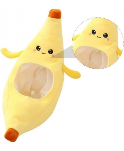 Plush Banana Hat Costume Banana Hat Funny Head Cover Cosplay Dress Up Banana Cap Cartoon Fruit Hat for Holiday Party Carnival...