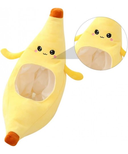 Plush Banana Hat Costume Banana Hat Funny Head Cover Cosplay Dress Up Banana Cap Cartoon Fruit Hat for Holiday Party Carnival...