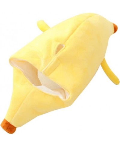 Plush Banana Hat Costume Banana Hat Funny Head Cover Cosplay Dress Up Banana Cap Cartoon Fruit Hat for Holiday Party Carnival...