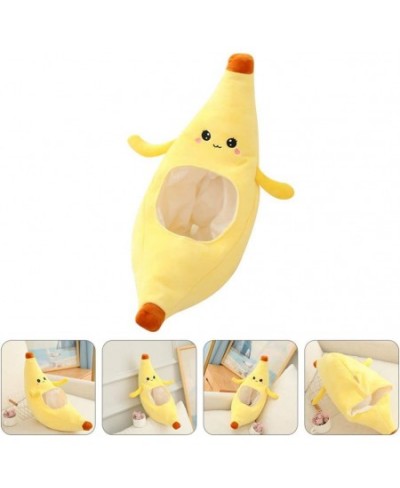 Plush Banana Hat Costume Banana Hat Funny Head Cover Cosplay Dress Up Banana Cap Cartoon Fruit Hat for Holiday Party Carnival...