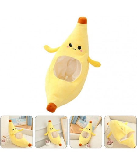 Plush Banana Hat Costume Banana Hat Funny Head Cover Cosplay Dress Up Banana Cap Cartoon Fruit Hat for Holiday Party Carnival...