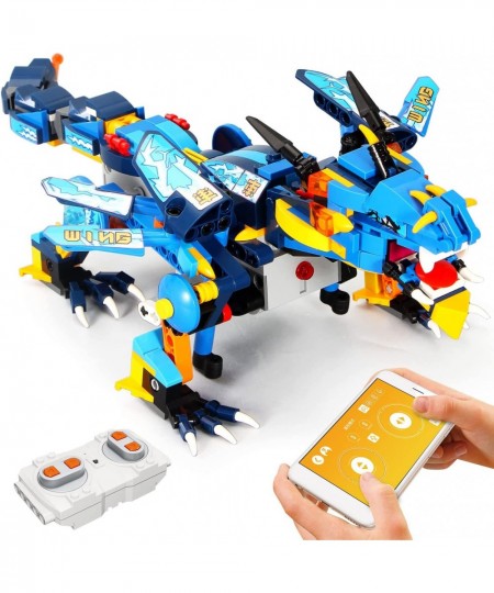 Dragon Building Blocks with RC and APP Control Cool Building Bricks Toy with Power STEM Project Educational Building Set Toys...