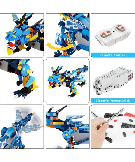 Dragon Building Blocks with RC and APP Control Cool Building Bricks Toy with Power STEM Project Educational Building Set Toys...