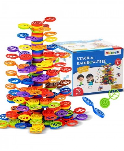 Stack-a-Rainbow-Tree Plastic Stacking Blocks 70 Piece Balance Game Building Toys for Kids Ages 3-8 Preschool Kindergarten Edu...