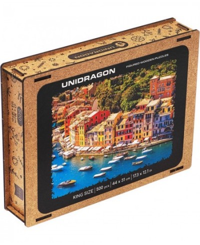 Wooden Jigsaw Puzzles - Nature Italian Riviera 500 pcs King Size 16.9"x11.8" Beautiful Gift Package Unique Shape Best Gift fo...