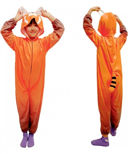 Turn Red Costume Mei's Red Panda Cosplay for Girls Kids Halloween Meilin Panda Jumpsuit $35.52 - Kids' Costumes