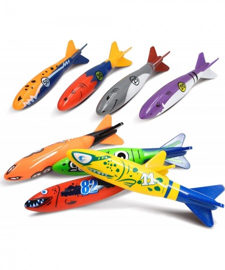 8 Pack Torpedo Bandits Diving Toy Rockets - Swimming Pool Underwater Game for Kids and Adults - Shark Design 8 Colors $18.17 ...