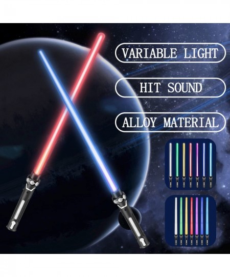 2 Pack Light Saber RGB 7 Colors Changing Dueling Light up Sabers with Light and Sound LED Light Swords Smooth Swing for Adult...