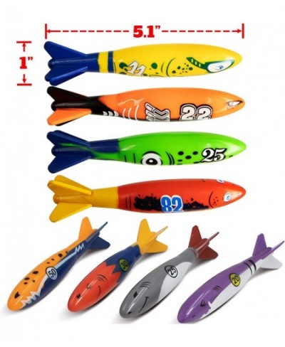 8 Pack Torpedo Bandits Diving Toy Rockets - Swimming Pool Underwater Game for Kids and Adults - Shark Design 8 Colors $18.17 ...