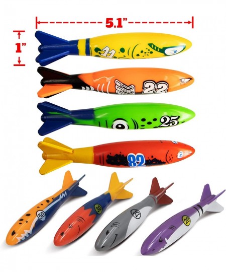 8 Pack Torpedo Bandits Diving Toy Rockets - Swimming Pool Underwater Game for Kids and Adults - Shark Design 8 Colors $18.17 ...