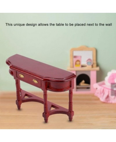 1:12 Scale Mini Dollhouse Half-Round Table Model Miniature Doll House Desk Furniture Wooden Doll House Living Room Decorative...