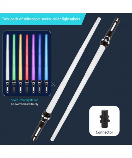 2 Pack Light Saber RGB 7 Colors Changing Dueling Light up Sabers with Light and Sound LED Light Swords Smooth Swing for Adult...