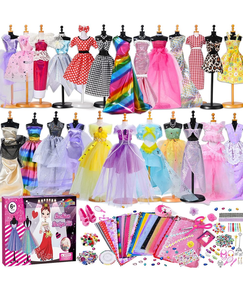 400+Pcs Girls Fashion Design Kids Sewing Craft Kit for Making 60 Pack Doll Cloth Accessories Dress Up Art Crafts for Girl Age...