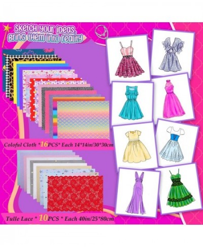 400+Pcs Girls Fashion Design Kids Sewing Craft Kit for Making 60 Pack Doll Cloth Accessories Dress Up Art Crafts for Girl Age...