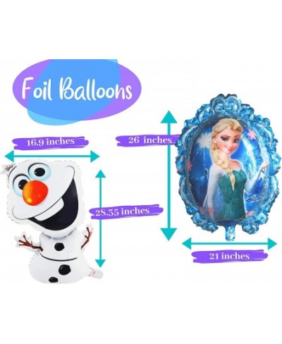 Frozen Birthday Party Supplies. Elsa and Anna Balloon Bouquet. Olaf and Snowflakes Balloon. Metallic Tinsel Foil Fringe. 28pc...