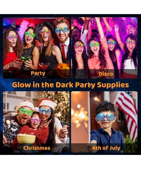 60 Pack Light Up Glasses 6 Neon Color Led Glasses Glow in The Dark Party Supplies Glow Stick Glasses Light up 4th of July Par...