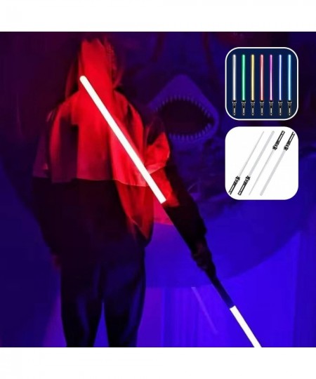 2 Pack Light Saber RGB 7 Colors Changing Dueling Light up Sabers with Light and Sound LED Light Swords Smooth Swing for Adult...