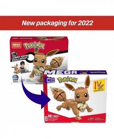 Pokémon Jumbo Eevee Toy Building Set 11 inches Tall poseable 824 Bricks and Pieces for Boys and Girls Ages 6 and up $84.92 - ...