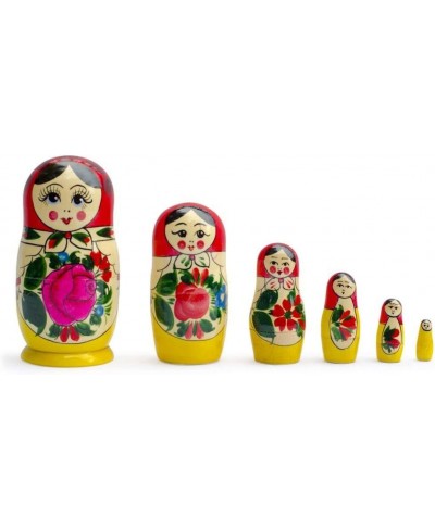 Set of 6 Wooden Dolls Nesting Dolls Semenov Matryoshka 5.75 Inches $25.62 - Nesting Dolls