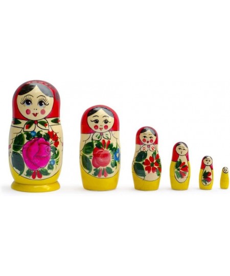 Set of 6 Wooden Dolls Nesting Dolls Semenov Matryoshka 5.75 Inches $25.62 - Nesting Dolls