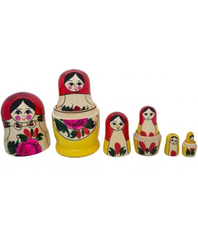 Set of 6 Wooden Dolls Nesting Dolls Semenov Matryoshka 5.75 Inches $25.62 - Nesting Dolls