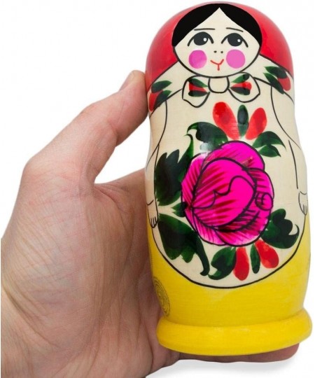 Set of 6 Wooden Dolls Nesting Dolls Semenov Matryoshka 5.75 Inches $25.62 - Nesting Dolls