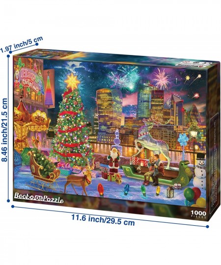 Puzzles Wooden Jigsaw Puzzle 1000 Pieces for Adults and Kids (Christmas Comes to Town) $22.37 - Jigsaw Puzzles