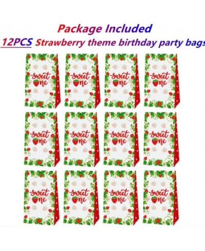 12pcs Strawberry Theme Birthday Party Bags Strawberry Theme 1st Birthday Decoration Sweet One Theme Birthday Party Sweet One ...